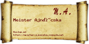 Meister Ajnácska névjegykártya